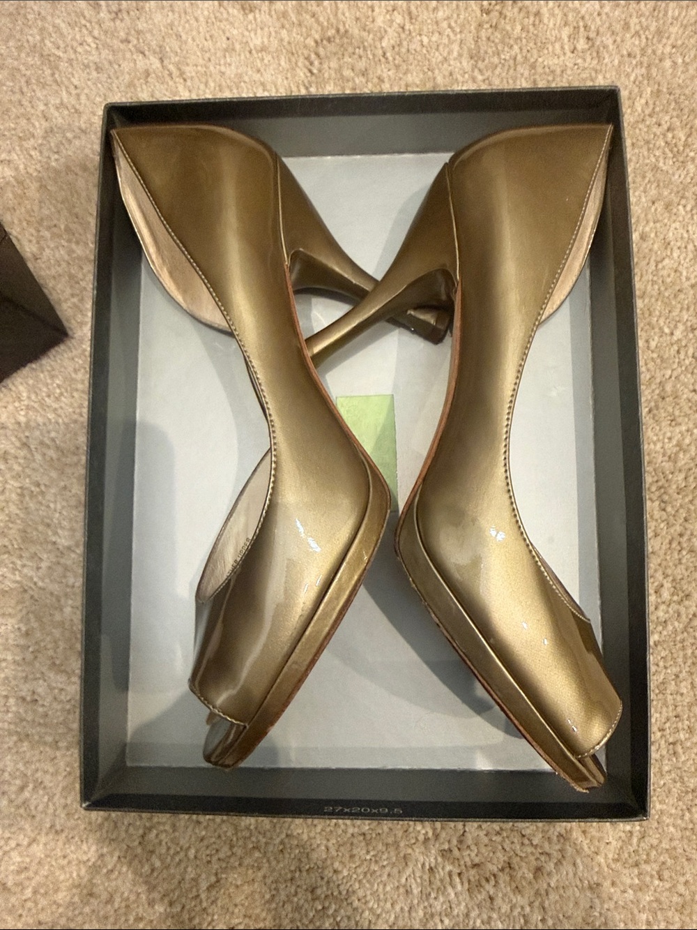 Gold Peep-Toe Heels - Elegant Women's Dress Pumps